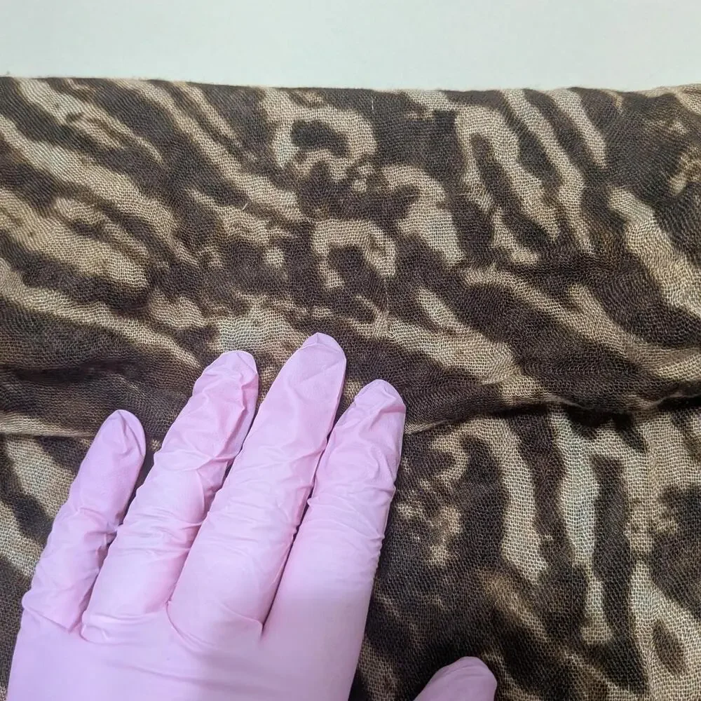 Banana Republic Brown And Beige Zebra Print Pashmina/Scraf With Fringe